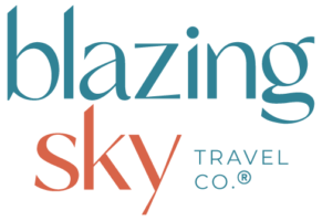 Blazing sky travel co logo
