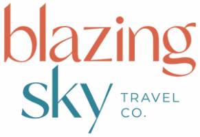 Blazing sky travel co logo