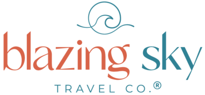 Blazing sky travel co logo
